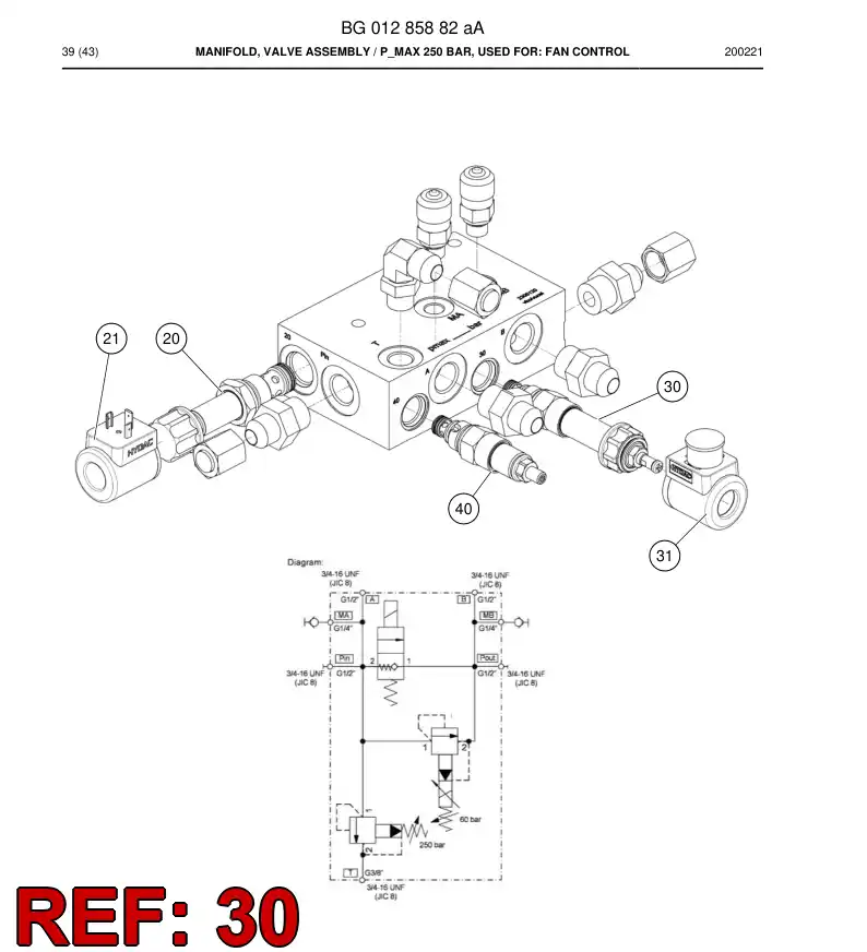BG00568099a BG 005 680 99a Valve, Pressure Relief, Proportional - Sandvik Technical Drawing
