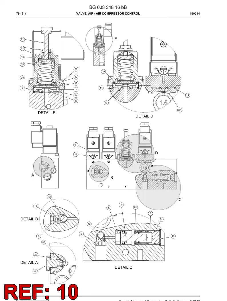 BG00568296a BG 005 682 96a Regulator, Pressure - Sandvik Technical Drawing