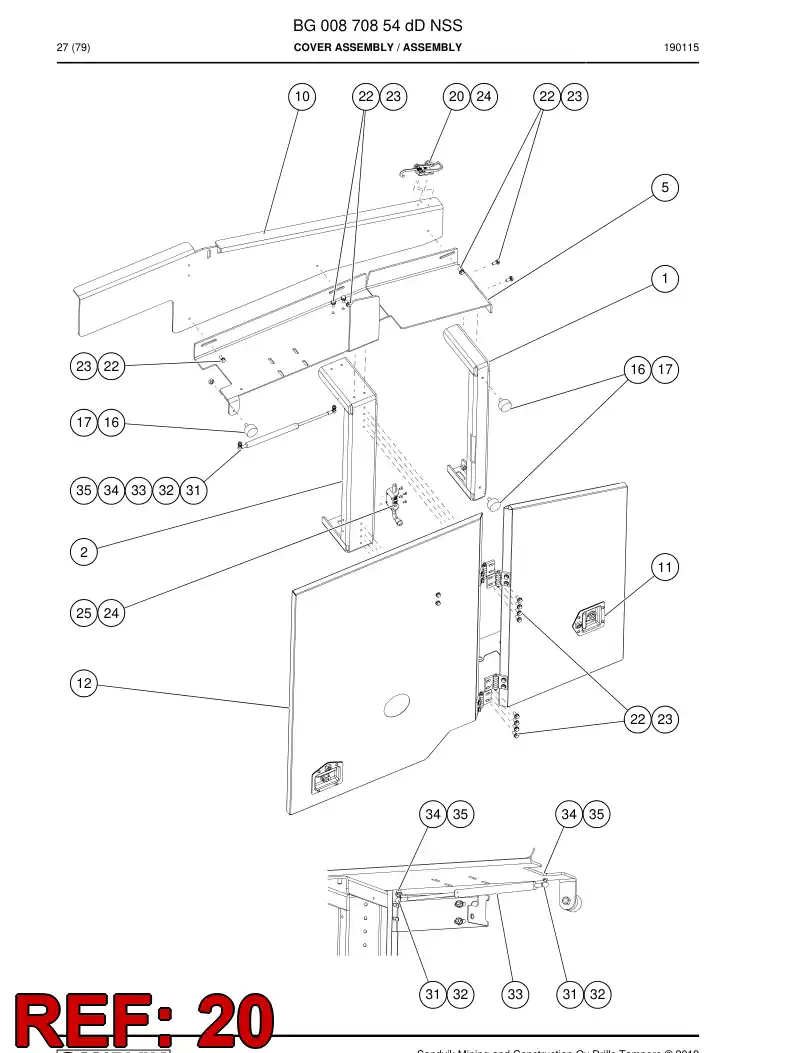 BG00568304a BG 005 683 04a Lock - Sandvik Technical Drawing