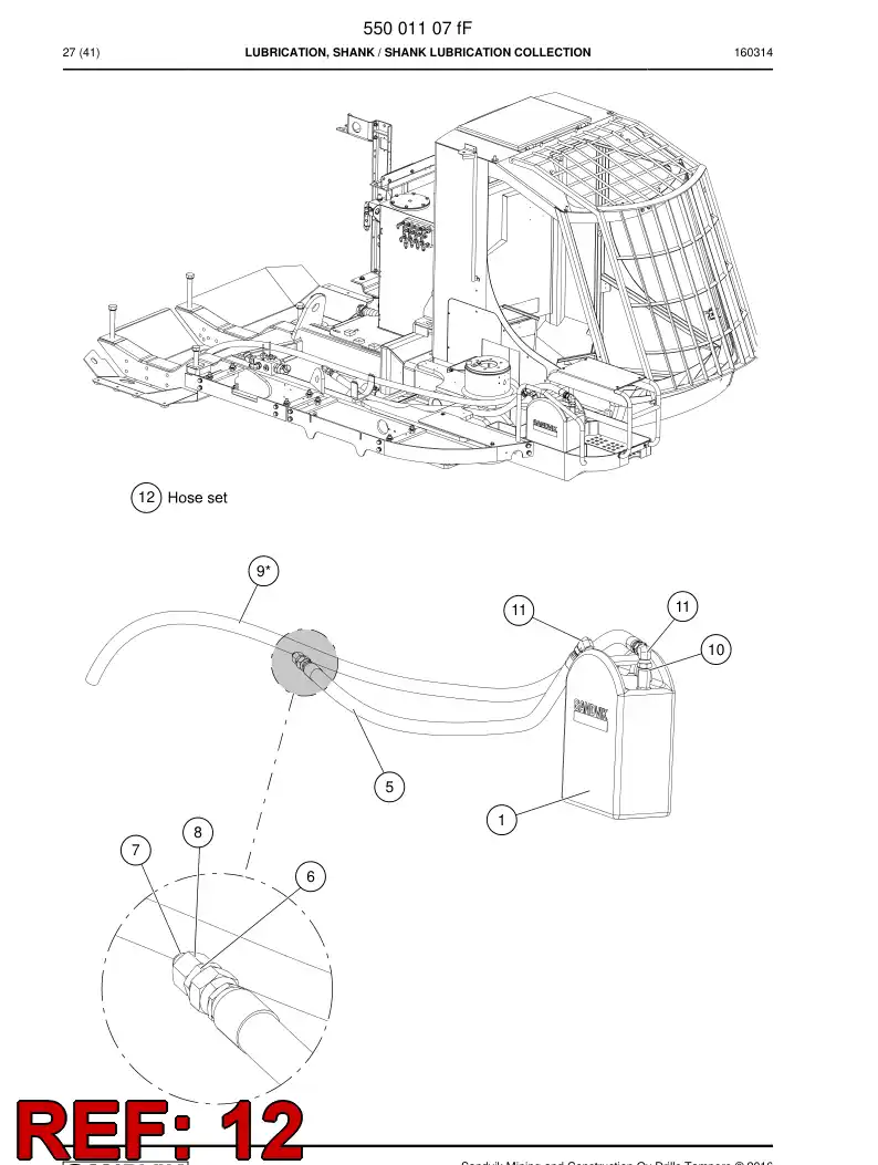 BG00568384a BG 005 683 84a Hose set - Sandvik Technical Drawing