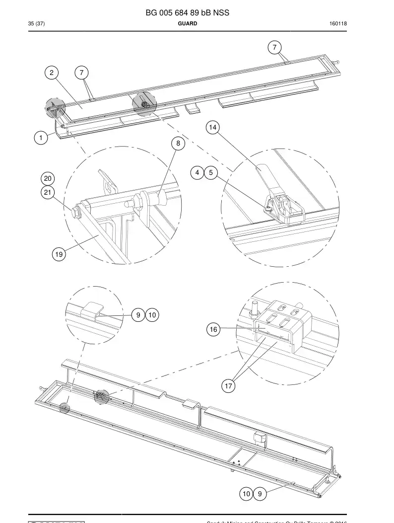 BG00568489b BG 005 684 89b Guard - Sandvik Technical Drawing