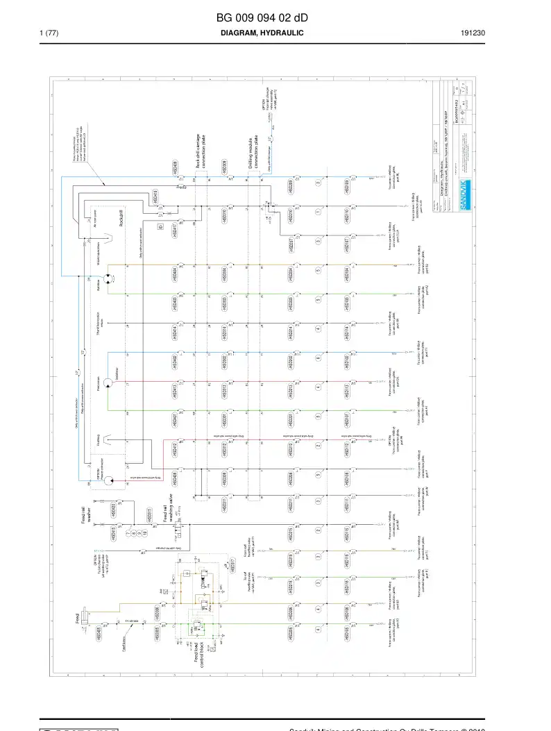 BG00570503a BG 005 705 03a Hose Assembly, Hydraulic - Sandvik Technical Drawing