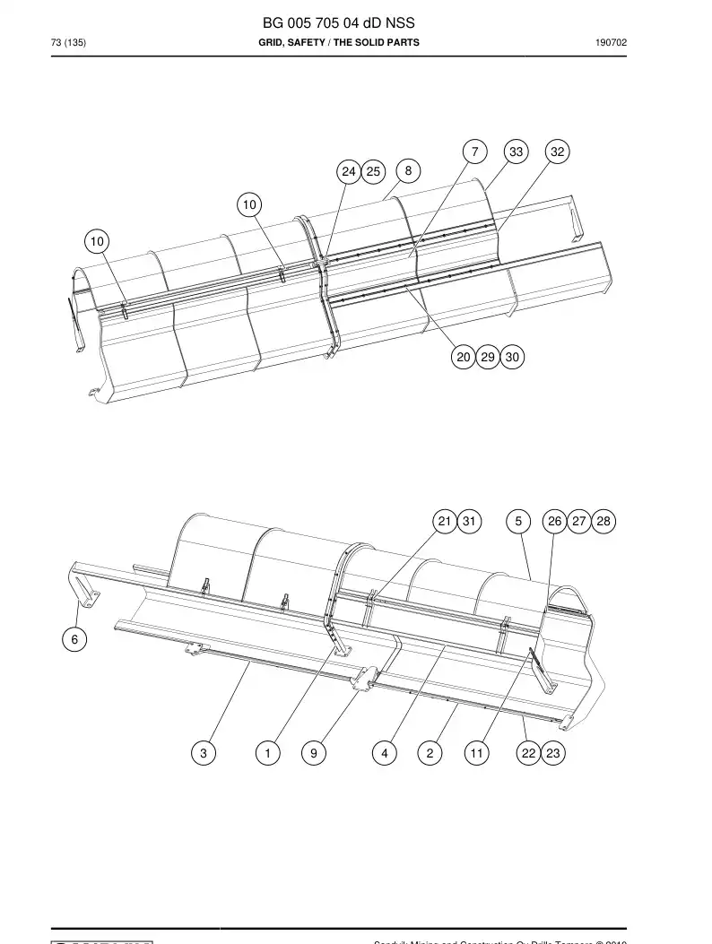 BG00570504d BG 005 705 04d Grid, Safety - Sandvik Technical Drawing
