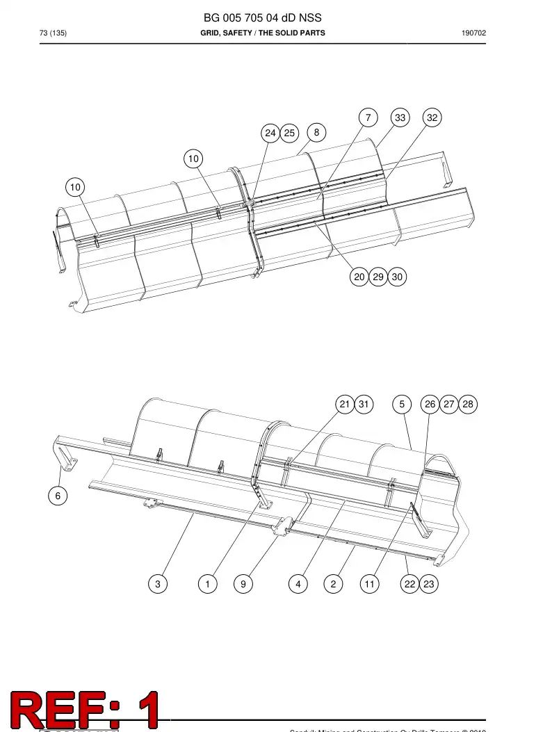 BG00571227a BG 005 712 27a Bar, Safety - Sandvik Technical Drawing