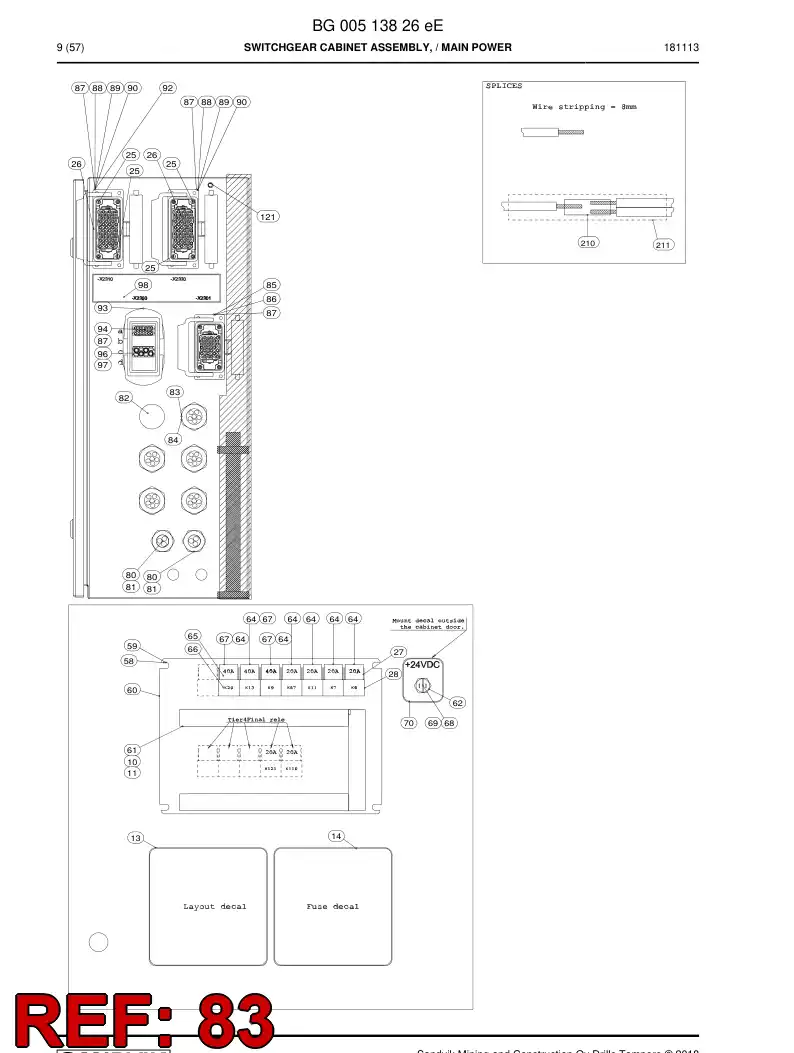 BG00572467a BG 005 724 67a Entry, Cable - Sandvik Technical Drawing