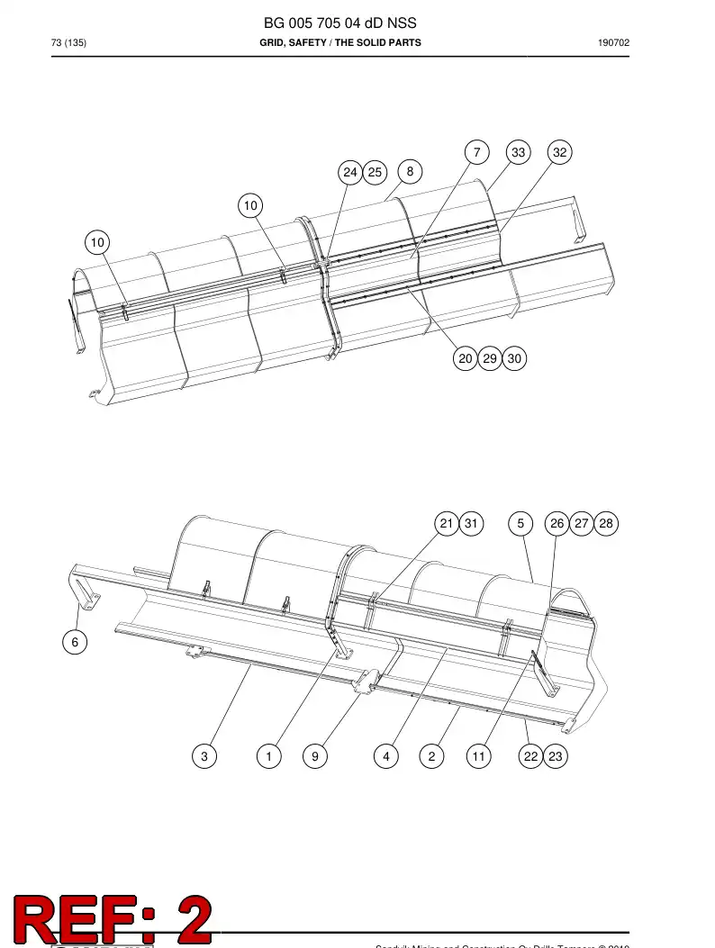 BG00572738a BG 005 727 38a Grid, Safety - Sandvik Technical Drawing
