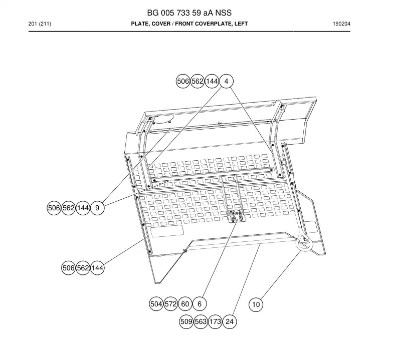 BG00573359a BG 005 733 59a Plate, Cover - Sandvik Technical Drawing