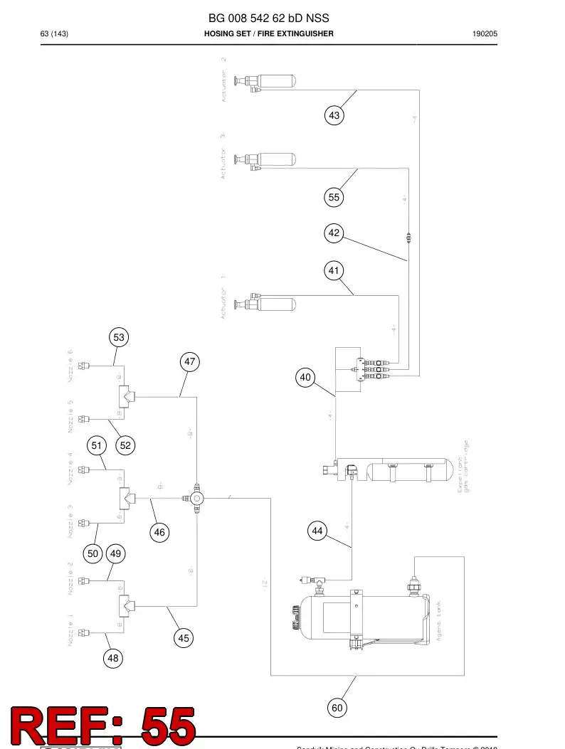 BG00573370a BG 005 733 70a Hose Assembly - Sandvik Technical Drawing