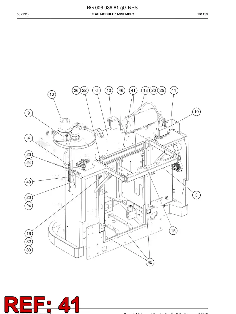 BG00574456a BG 005 744 56a Seal, Rubber - Sandvik Technical Drawing