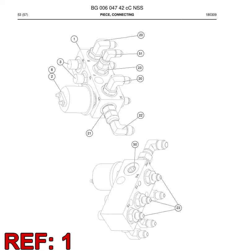 BG00574965b BG 005 749 65b PART, CONNECTION - Sandvik Technical Drawing