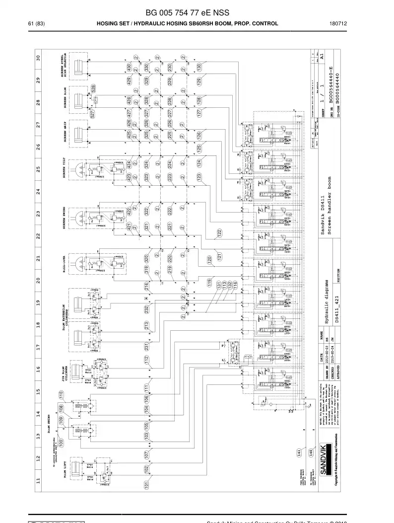 BG00575477e BG 005 754 77e Hosing Set - Sandvik Technical Drawing