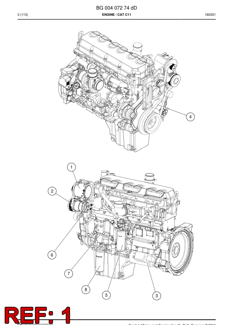 BG00576105a BG 005 761 05a Alternator - Sandvik Technical Drawing