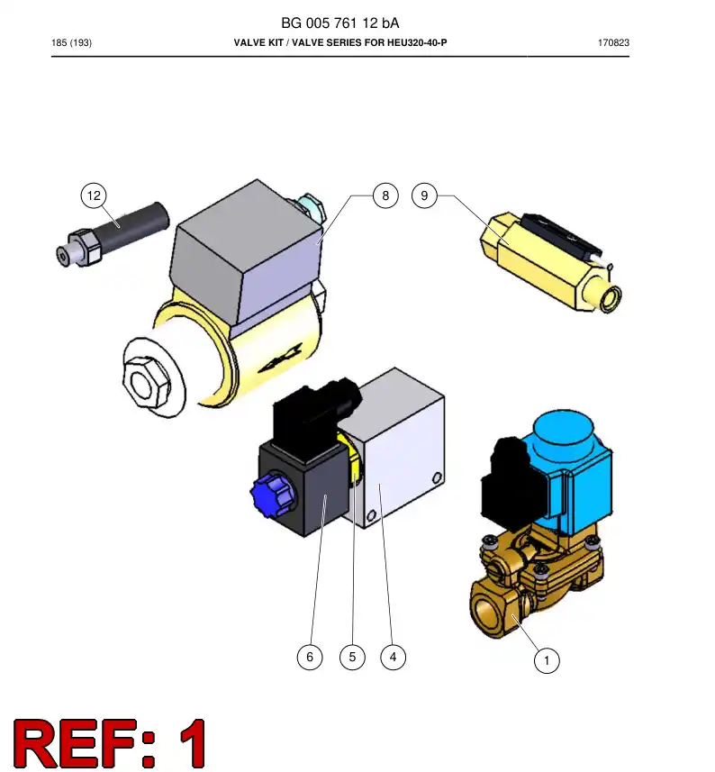 BG00576124b BG 005 761 24b Valve, Solenoid - Sandvik Technical Drawing