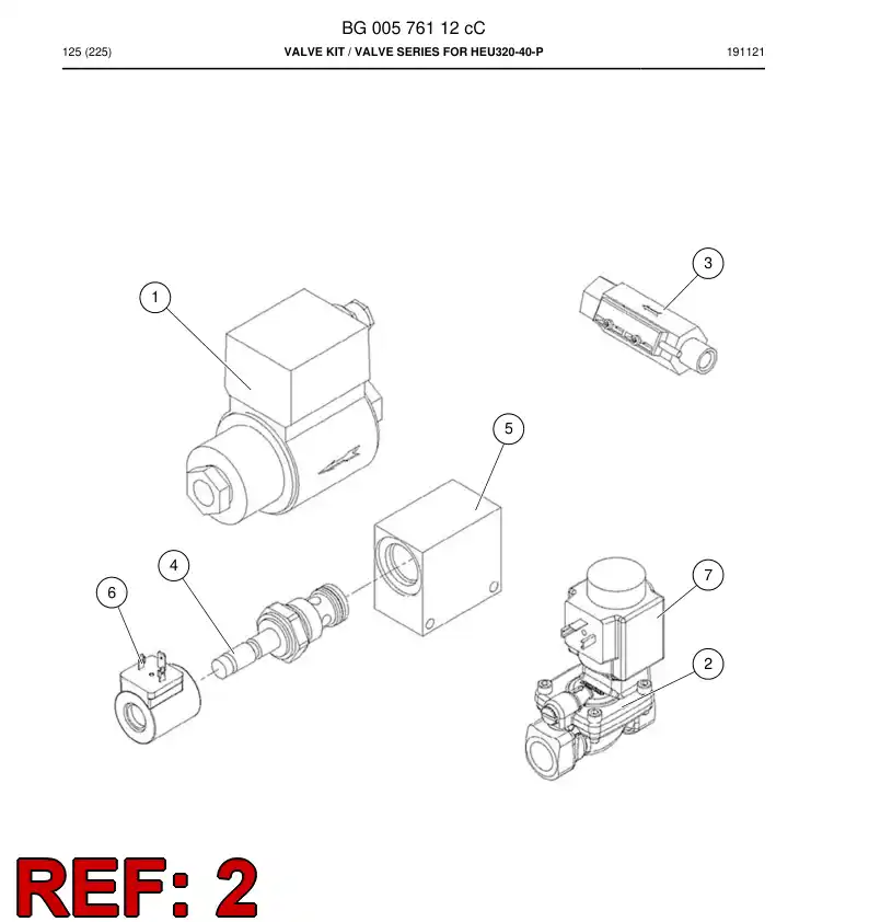 BG00576124c BG 005 761 24c Valve, Solenoid - Sandvik Technical Drawing