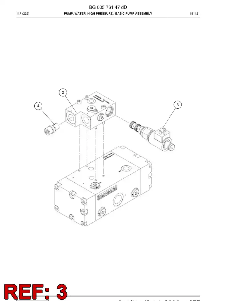 BG00576263c BG 005 762 63c Valve, Pressure Reducing, Proportional - Sandvik Technical Drawing