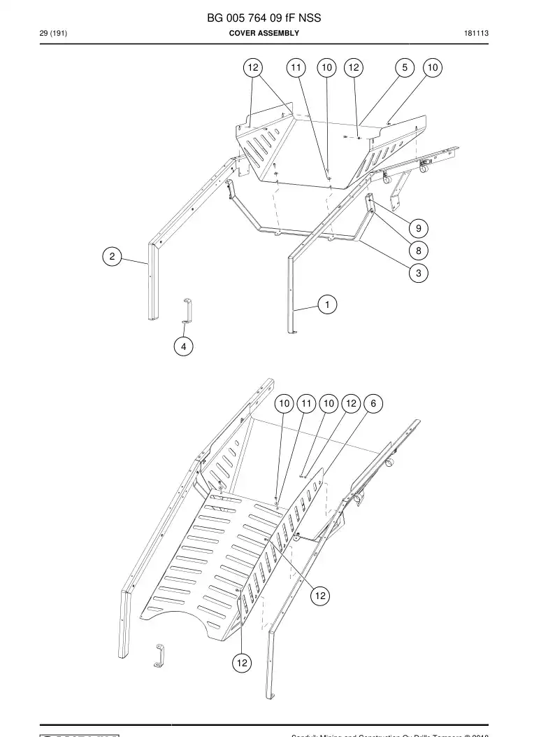 BG00576409f BG 005 764 09f Cover Assembly - Sandvik Technical Drawing
