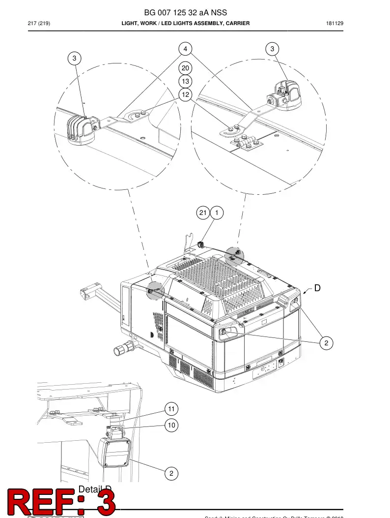 BG00576447a BG 005 764 47a Light, Led - Sandvik Technical Drawing