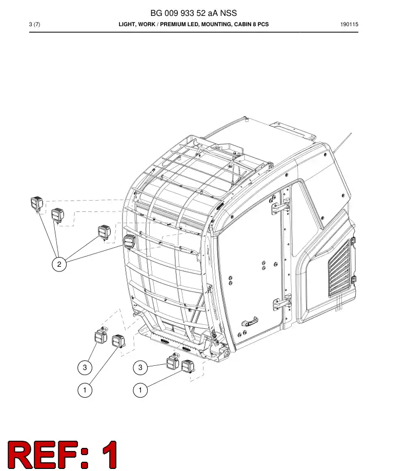 BG00576452b BG 005 764 52b Light, Led - Sandvik Technical Drawing