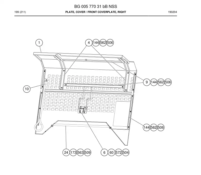 BG00577031b BG 005 770 31b Plate, Cover - Sandvik Technical Drawing