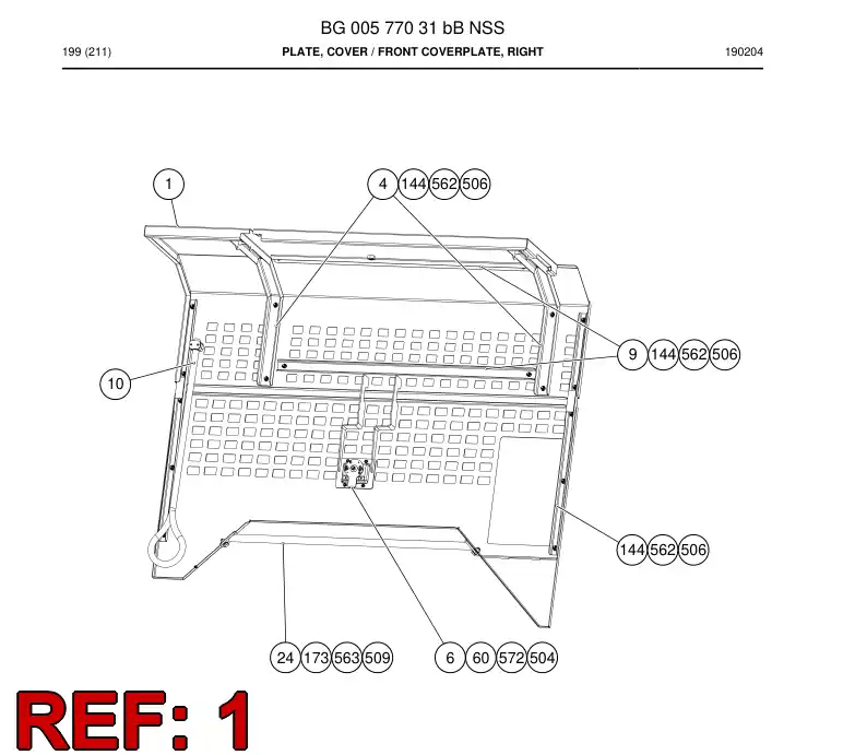 BG00577037a BG 005 770 37a Plate, Cover - Sandvik Technical Drawing