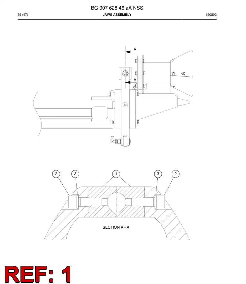 BG00577047a BG 005 770 47a Jaw - Sandvik Technical Drawing