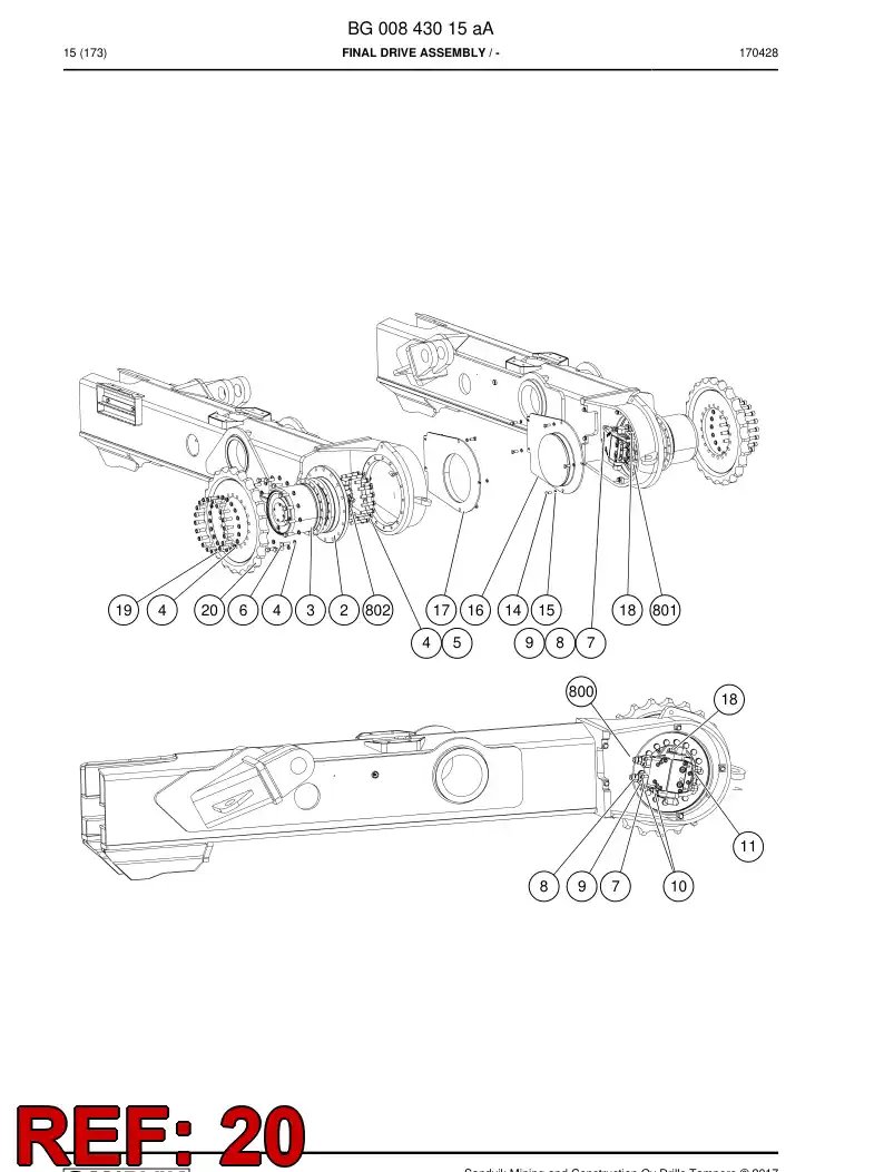 BG00577236a BG 005 772 36a Drive Sprocket - Sandvik Technical Drawing