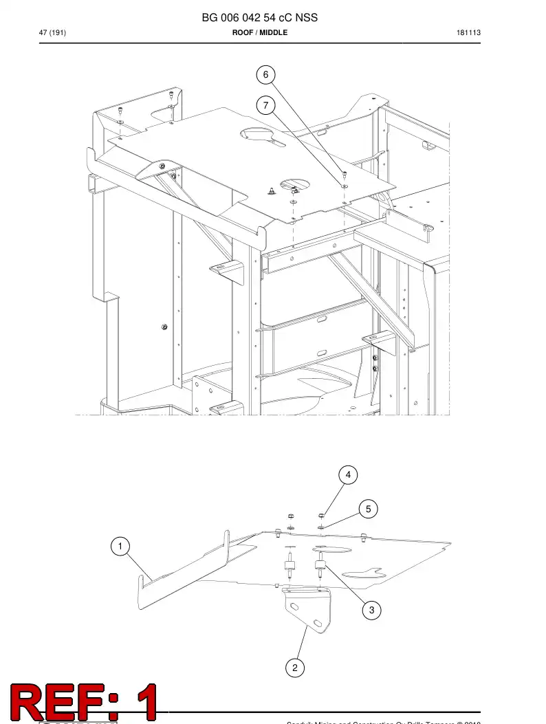 BG00577474c BG 005 774 74c Roof - Sandvik Technical Drawing