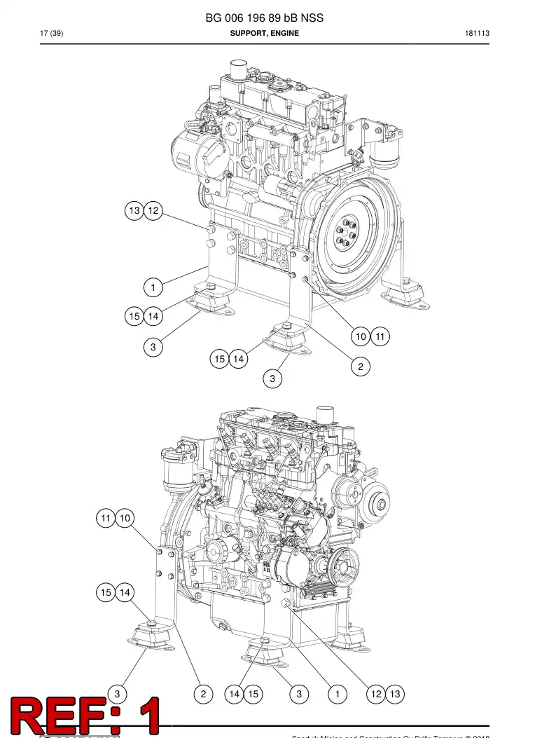 BG00577802b BG 005 778 02b Support, Rear - Sandvik Technical Drawing
