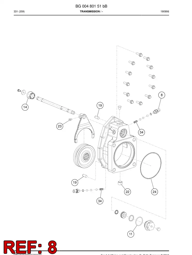 BG00578097b BG 005 780 97b Switch, position - Sandvik Technical Drawing