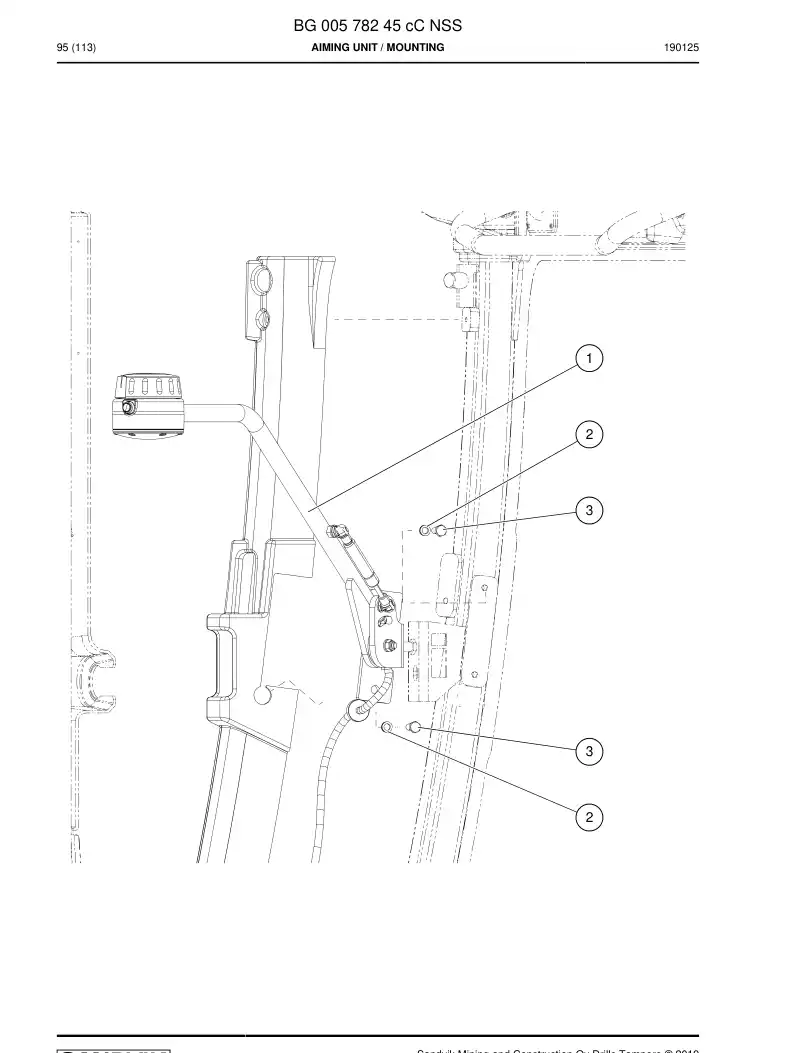 BG00578245c BG 005 782 45c Aiming Unit - Sandvik Technical Drawing