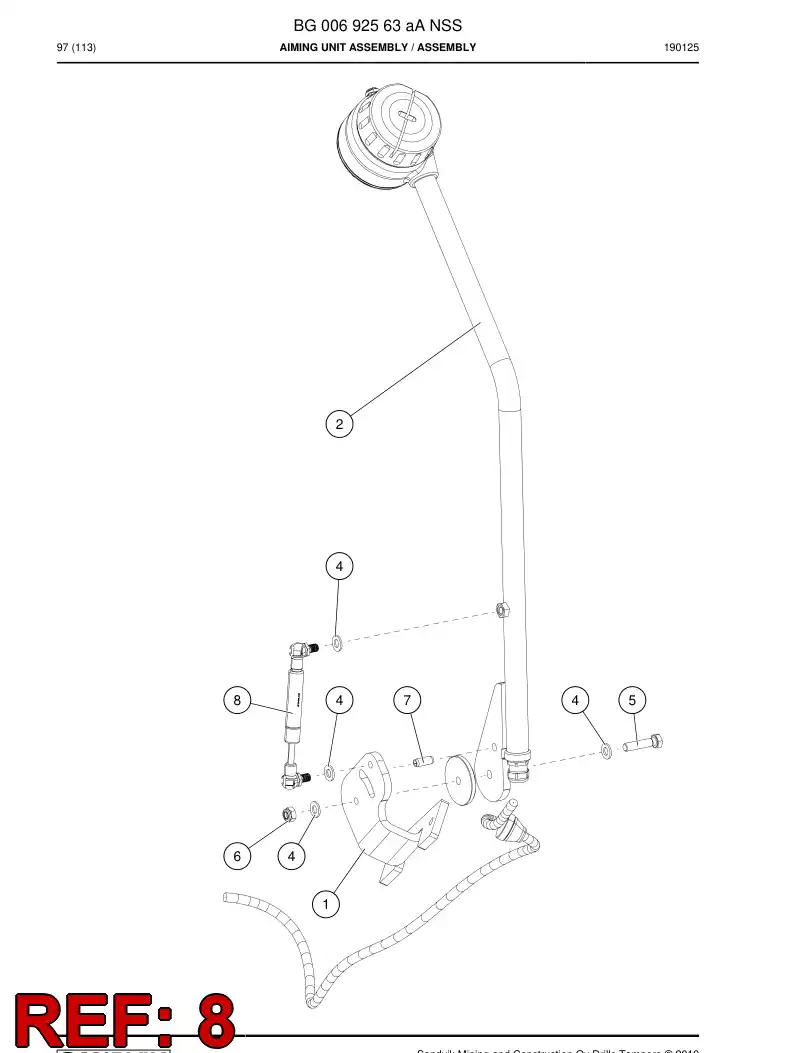 BG00579279b BG 005 792 79b Spring, Gas - Sandvik Technical Drawing