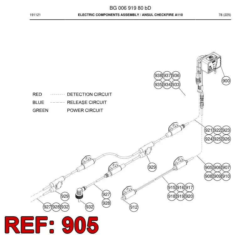 BG00580539a BG 005 805 39a Cable - Sandvik Technical Drawing