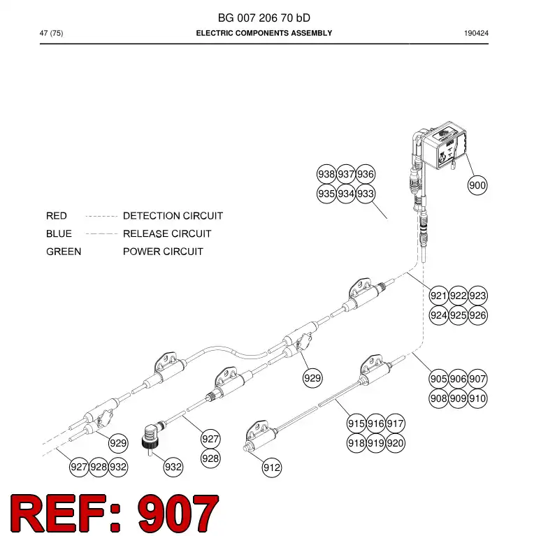 BG00580541a BG 005 805 41a Cable - Sandvik Technical Drawing