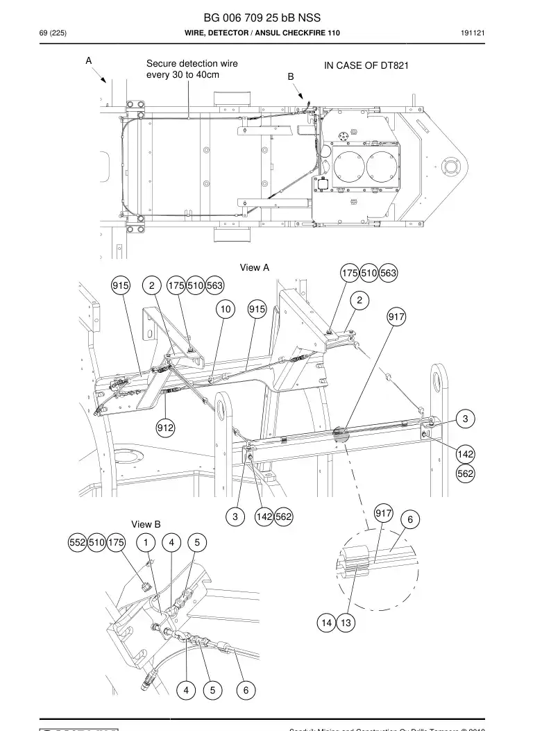 BG00581498a BG 005 814 98a Cable - Sandvik Technical Drawing