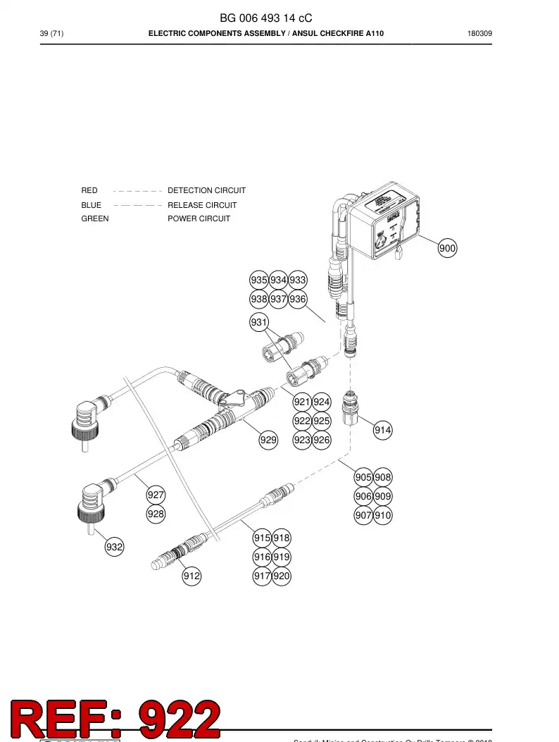 BG00581651a BG 005 816 51a Cable - Sandvik Technical Drawing