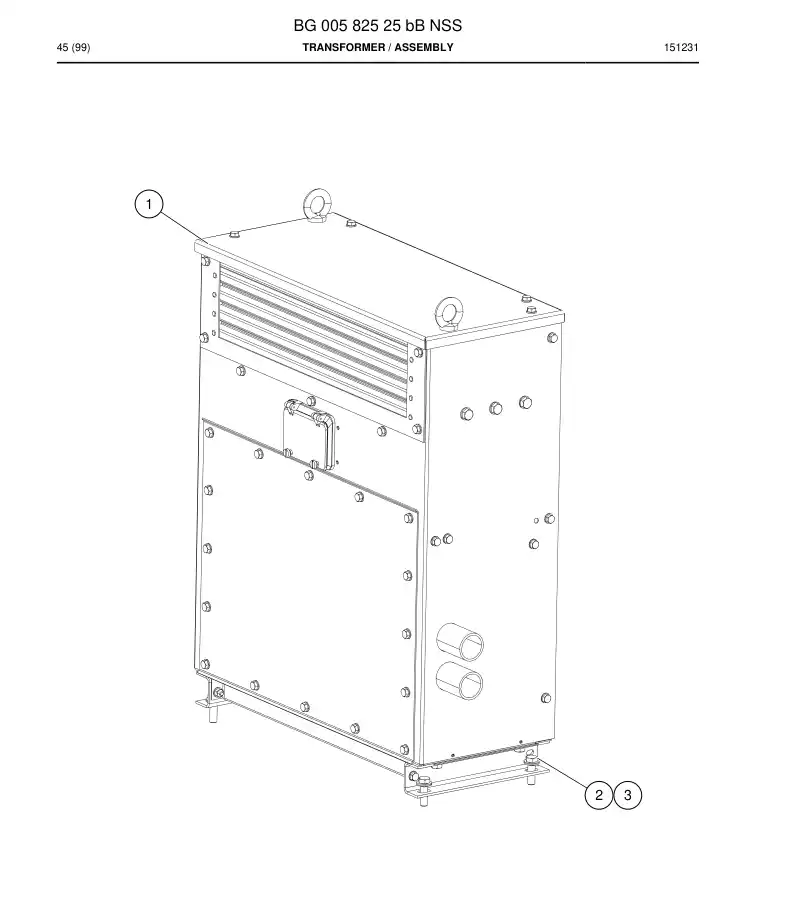 BG00582525b BG 005 825 25b Transformer - Sandvik Technical Drawing