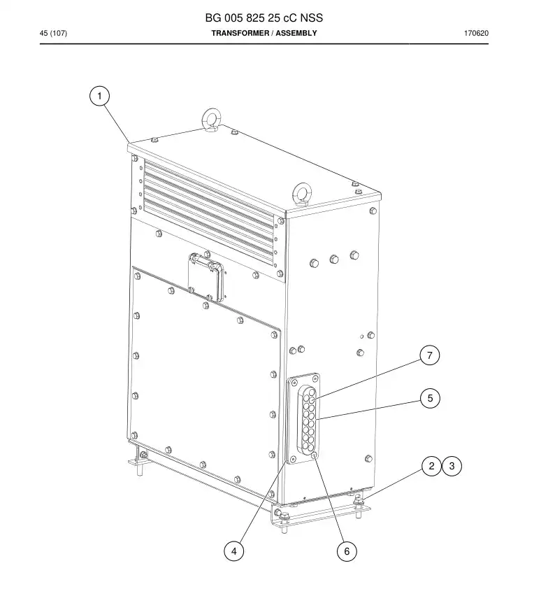 BG00582525c BG 005 825 25c Transformer - Sandvik Technical Drawing