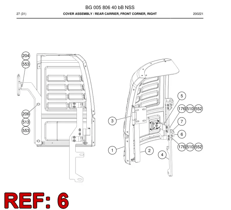 BG00582571a BG 005 825 71a Support - Sandvik Technical Drawing