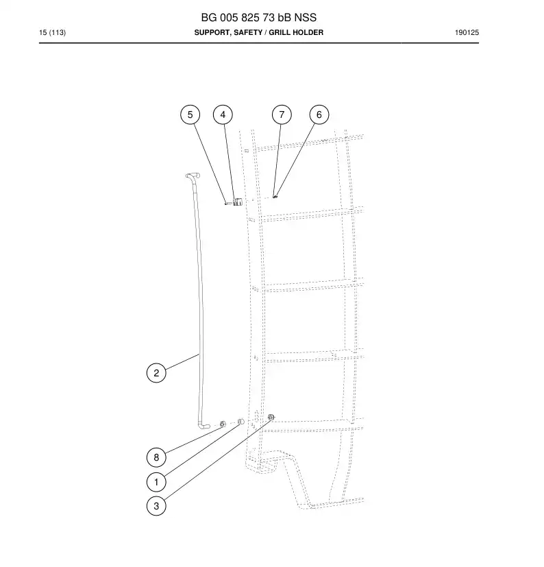 BG00582573b BG 005 825 73b Support, Safety - Sandvik Technical Drawing