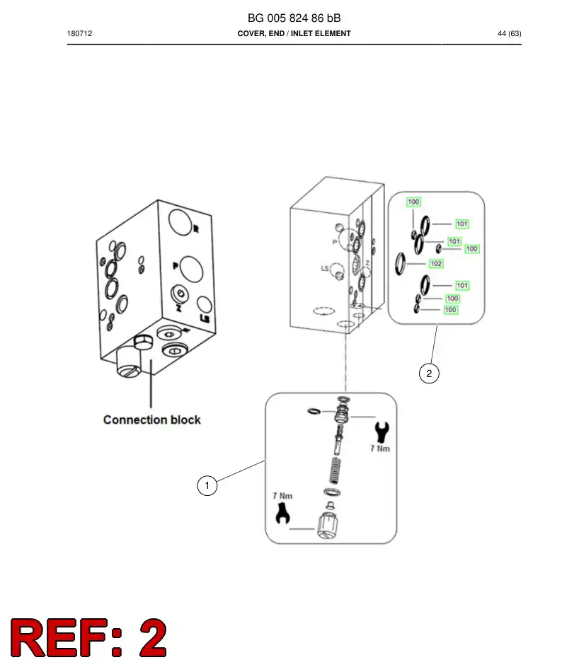 BG00582667a BG 005 826 67a Seal Kit - Sandvik Technical Drawing