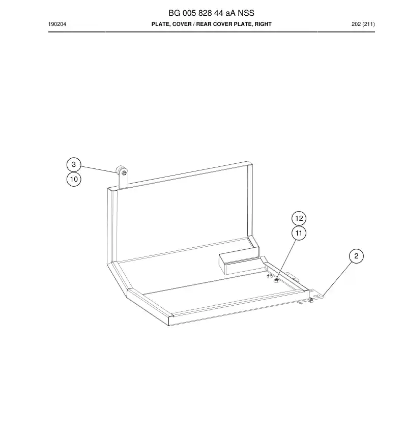 BG00582844a BG 005 828 44a Plate, Cover - Sandvik Technical Drawing