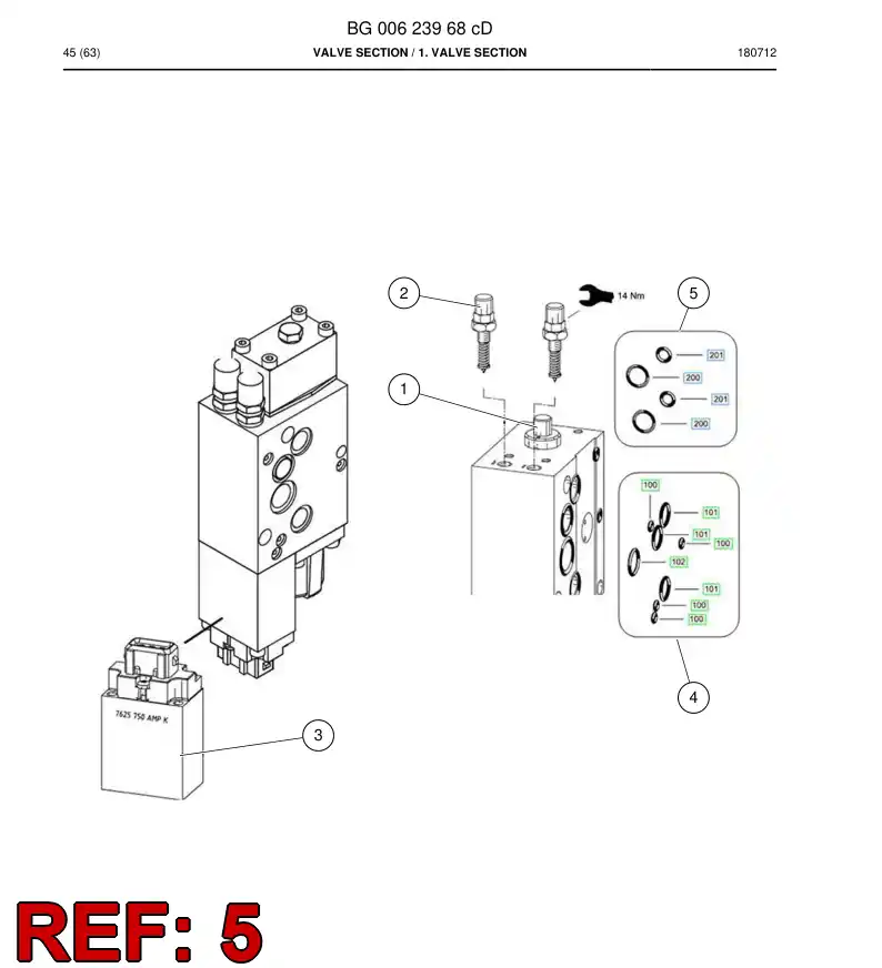 BG00582848a BG 005 828 48a Seal Kit - Sandvik Technical Drawing