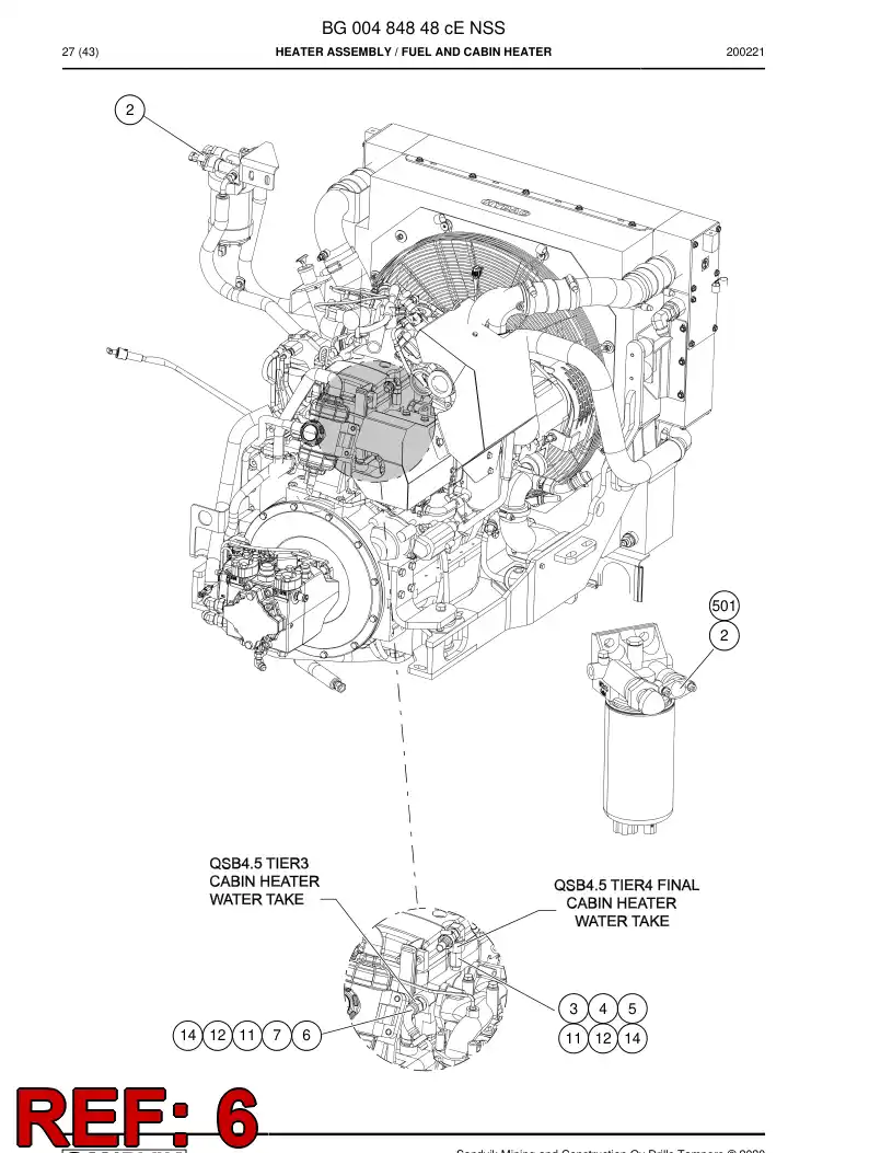 BG00583258a BG 005 832 58a Adapter, Hydraulic - Sandvik Technical Drawing