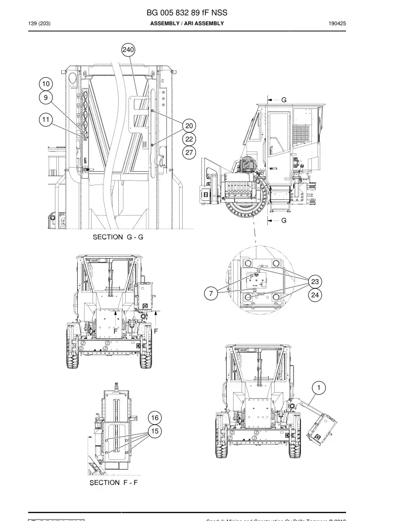 BG00583289f BG 005 832 89f Assembly - Sandvik Technical Drawing
