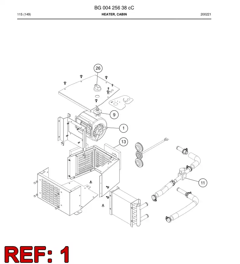 BG00583539a BG 005 835 39a Blower - Sandvik Technical Drawing