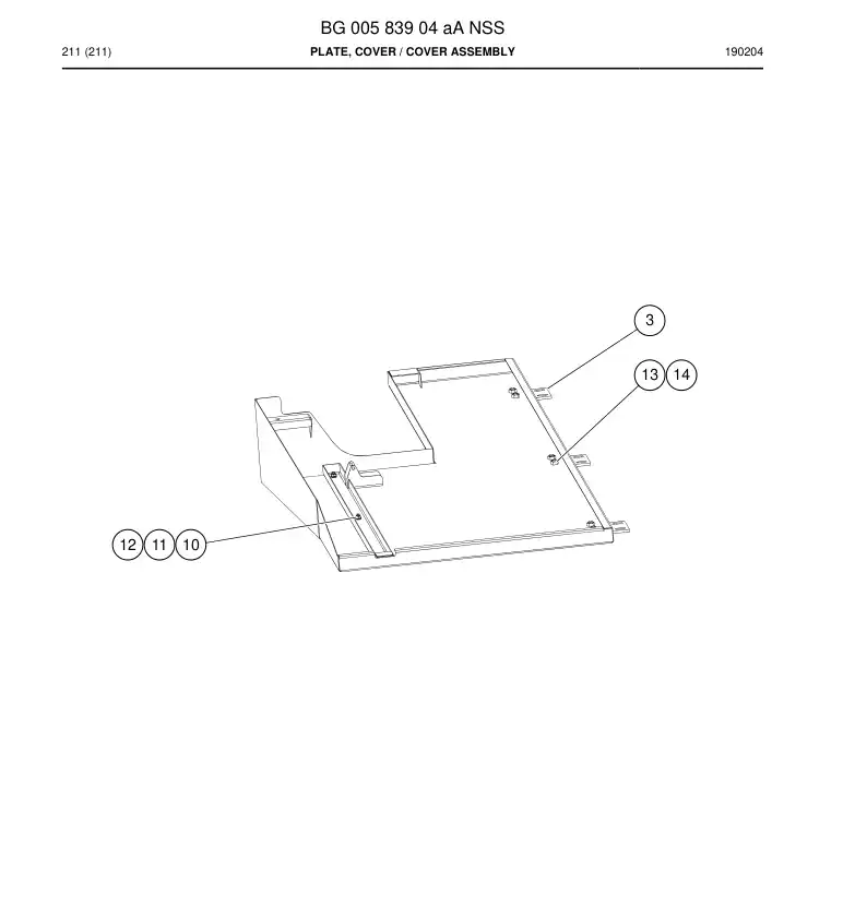 BG00583904a BG 005 839 04a Plate, Cover - Sandvik Technical Drawing