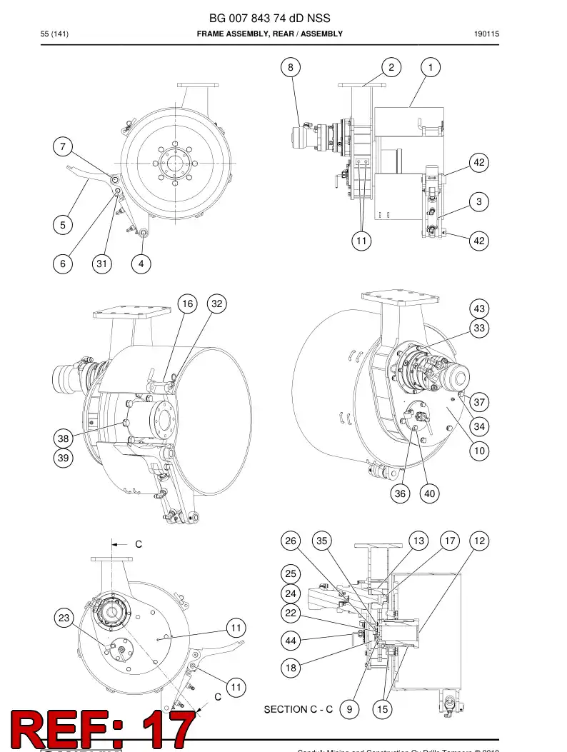 BG00584279a BG 005 842 79a Bearing, Plain - Sandvik Technical Drawing