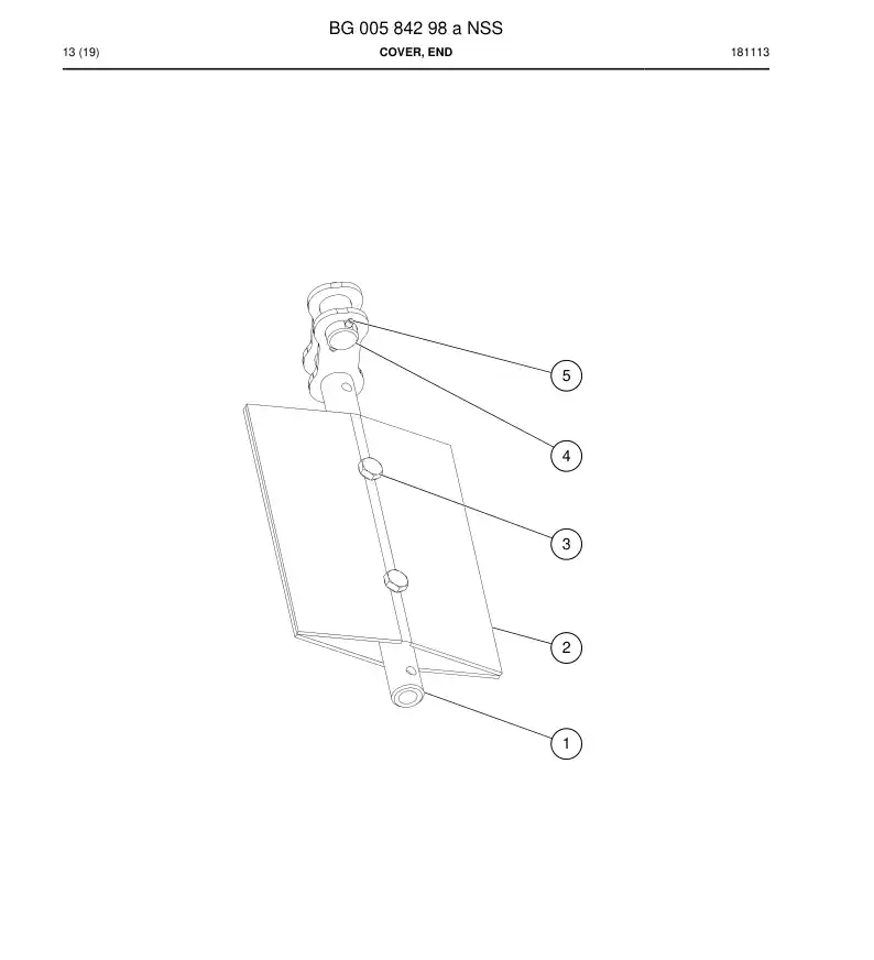 BG00584298a BG 005 842 98a Cover, End - Sandvik Technical Drawing