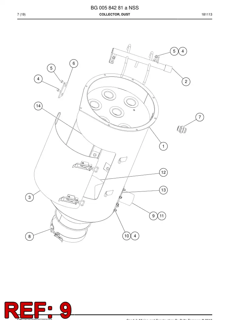 BG00584299a BG 005 842 99a Pipe, Intake - Sandvik Technical Drawing