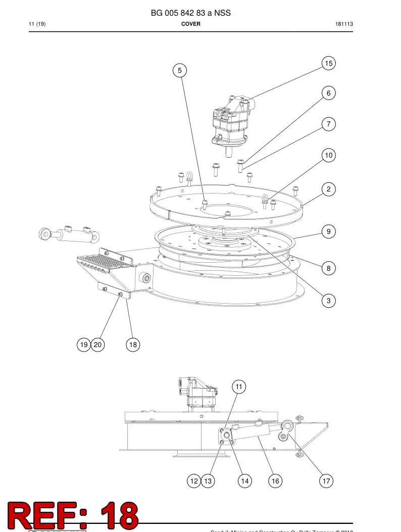 BG00584311a BG 005 843 11a Guard - Sandvik Technical Drawing